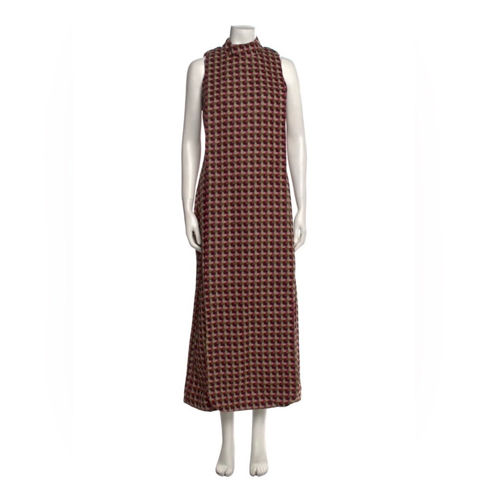 Frances Valentine Red and Black Geometric Maxi Dress
